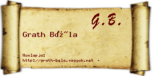 Grath Béla névjegykártya